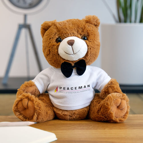 Peaceman Teddy Bear | Soft Plush Toy with Peaceman Logo/Slogan