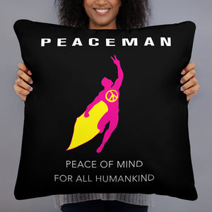 Peaceman® Throw Pillow - Logo/Black